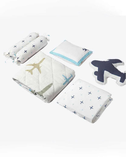 Dream Wings Organic Cotton Cot Bedding Set With Dohar Blanket