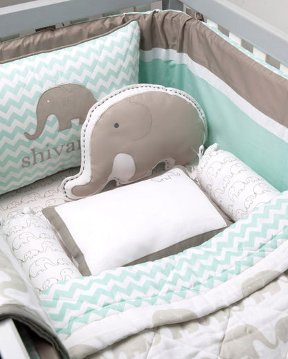 Elephant Parade Organic Cotton Cot Bedding Set With Dohar Blanket | 42 x 42 inches