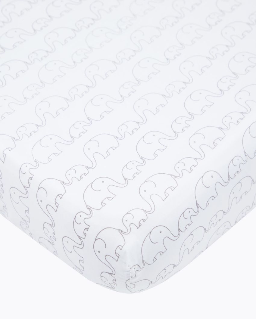 Elephant Parade Organic Cotton Fitted Cot Sheet | 55 x 27.5 inches