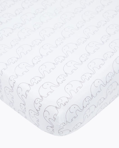 Elephant Parade Organic Cotton Fitted Cot Sheet | 55 x 27.5 inches