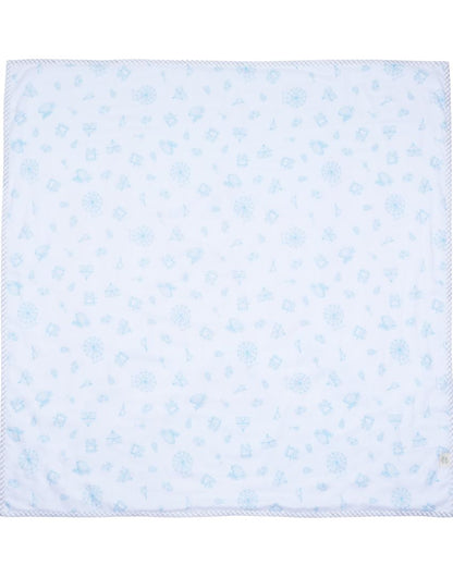 Carnival Blue Organic Cotton Dohar | 42 x 42 inches