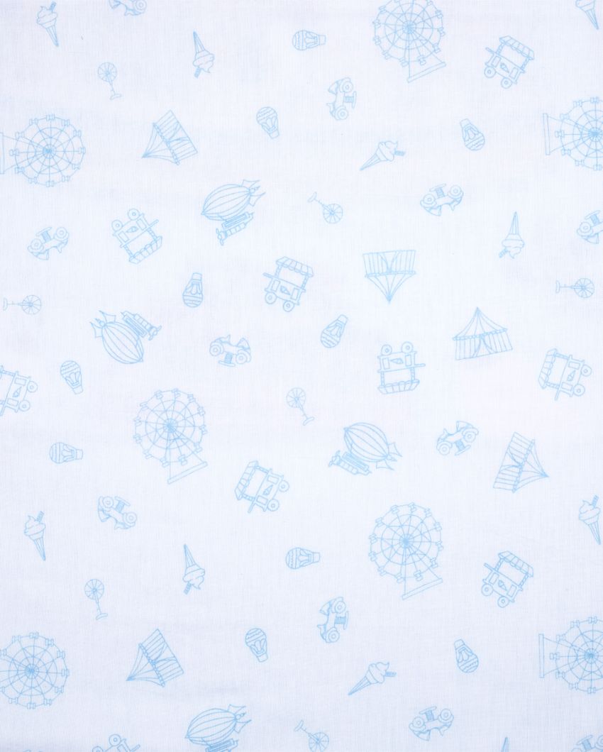 Carnival Blue Organic Cotton Dohar | 42 x 42 inches