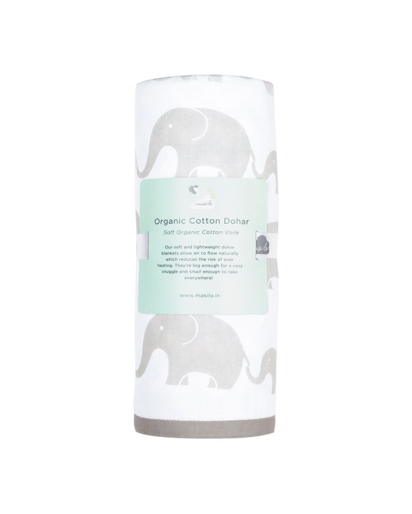 Elephant Parade Organic Cotton Dohar | 42 x 42 inches