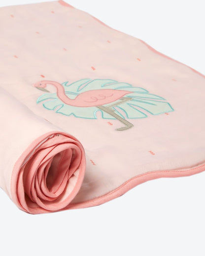 Hello Flamingo Organic Cotton Dohar | 42 x 42 inches