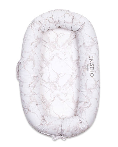 Carrara Marble Textured Organic Nestilo | 31 x 18 inches