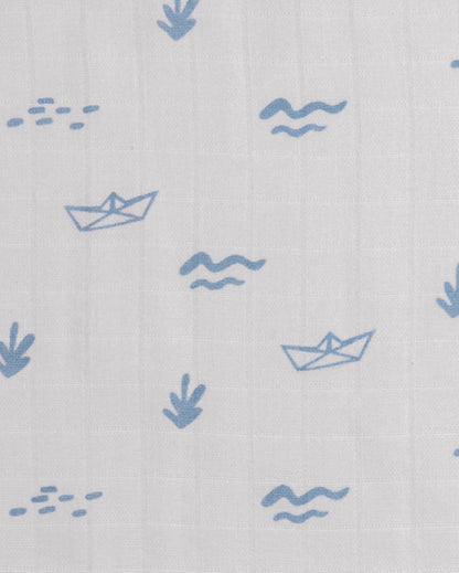 Charming Boat Organic Muslin Swaddles | Set of 3 | 40 x 40 inches