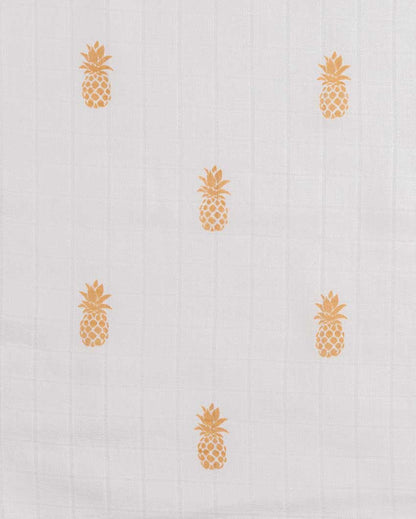 Soft Pineapple Organic Muslin Swaddles | Set of 3 | 40 x 40 inches