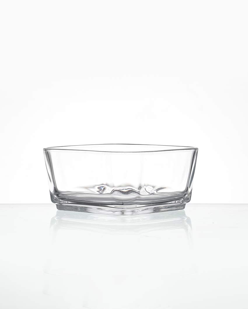 Elegant Clear & Brown Shade Bowls with Tray Combo | Pack of 5