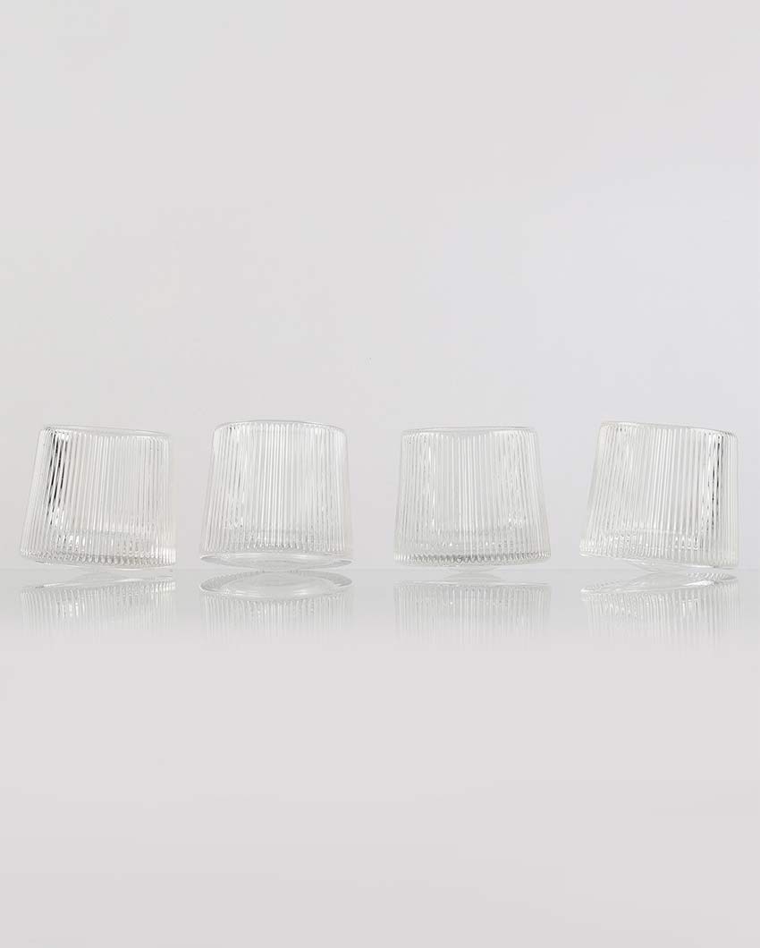 Beautiful Clear Shade Fluted Spinning Glasses | 3 x 3 inches | 150ml