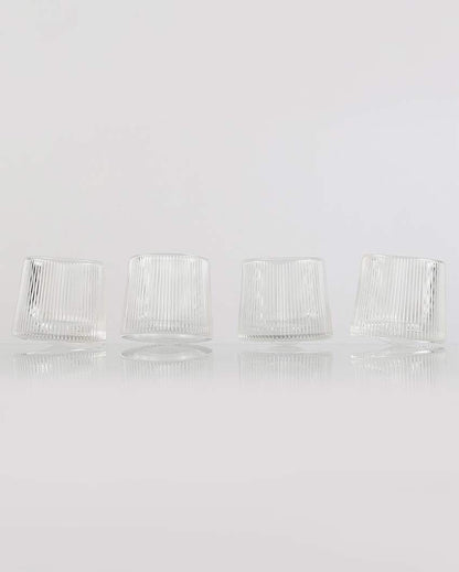 Beautiful Clear Shade Fluted Spinning Glasses | 3 x 3 inches | 150ml