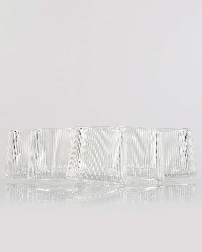 Beautiful Clear Shade Fluted Spinning Glasses | 3 x 3 inches | 150ml