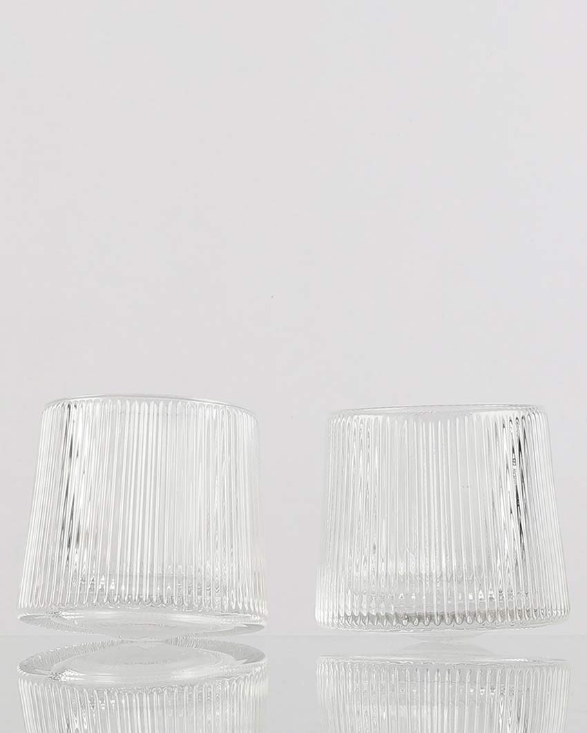 Beautiful Clear Shade Fluted Spinning Glasses | 3 x 3 inches | 150ml