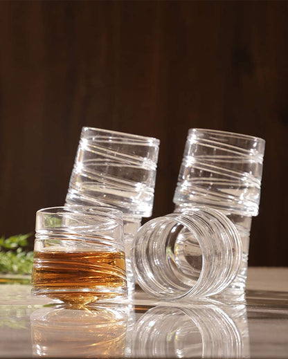 Durable & Heavy Spiral Spinning Whiskey Glass | 3 x 3 inches