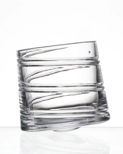 Durable & Heavy Spiral Spinning Whiskey Glass | 3 x 3 inches