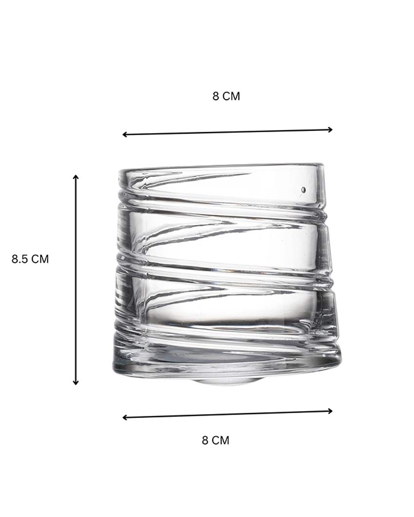 Durable & Heavy Spiral Spinning Whiskey Glass | 3 x 3 inches