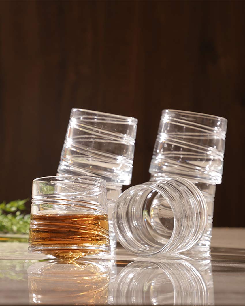 Durable & Heavy Spiral Spinning Whiskey Glass | 3 x 3 inches