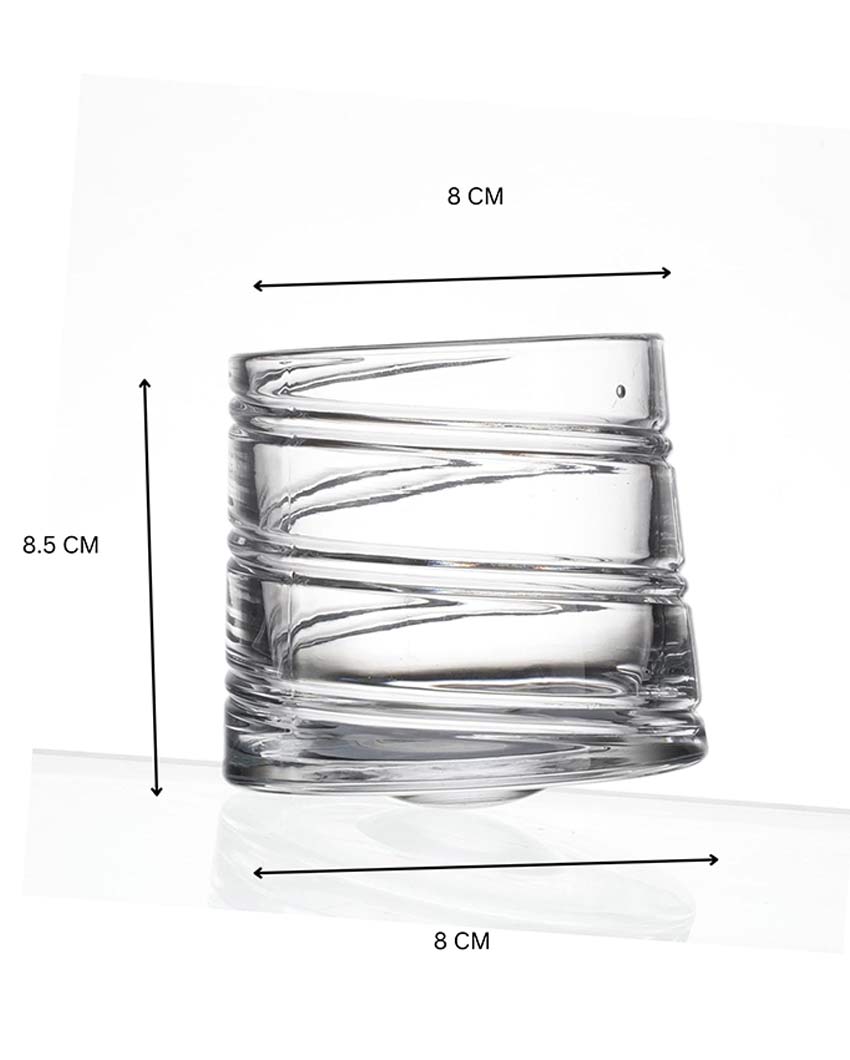 Durable & Heavy Spiral Spinning Whiskey Glass | 3 x 3 inches