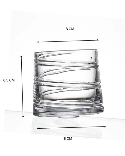 Durable & Heavy Spiral Spinning Whiskey Glass | 3 x 3 inches