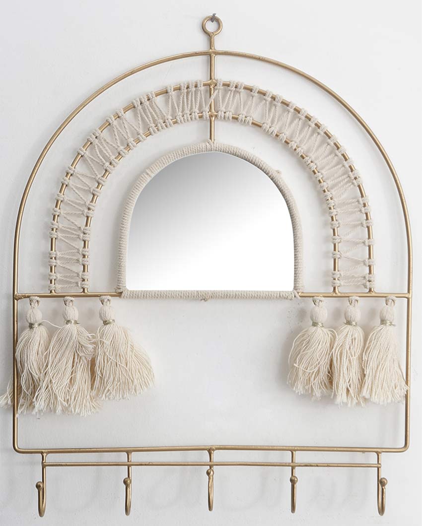 Elegant Design White Shade  Bohemian Mirror | 20 x 16 inches