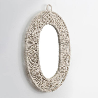 Beautiful Design White Shade Bohemian Mirror | 22 x 14 inches