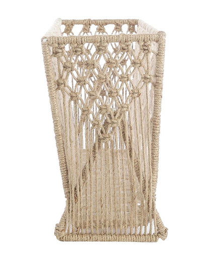 Handcrafted Macrame White File Organizer for Home & Office Storage | 14 x 6 x 11 inches