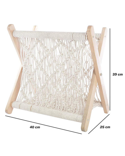 Macrame Cotton Mesh Organizer for Home & Office | 16 x 10 x 15 inches