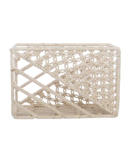 Handcrafted Macrame File Organizer with Metal Frame for Home & Office | 12 x 4 x 10 inches