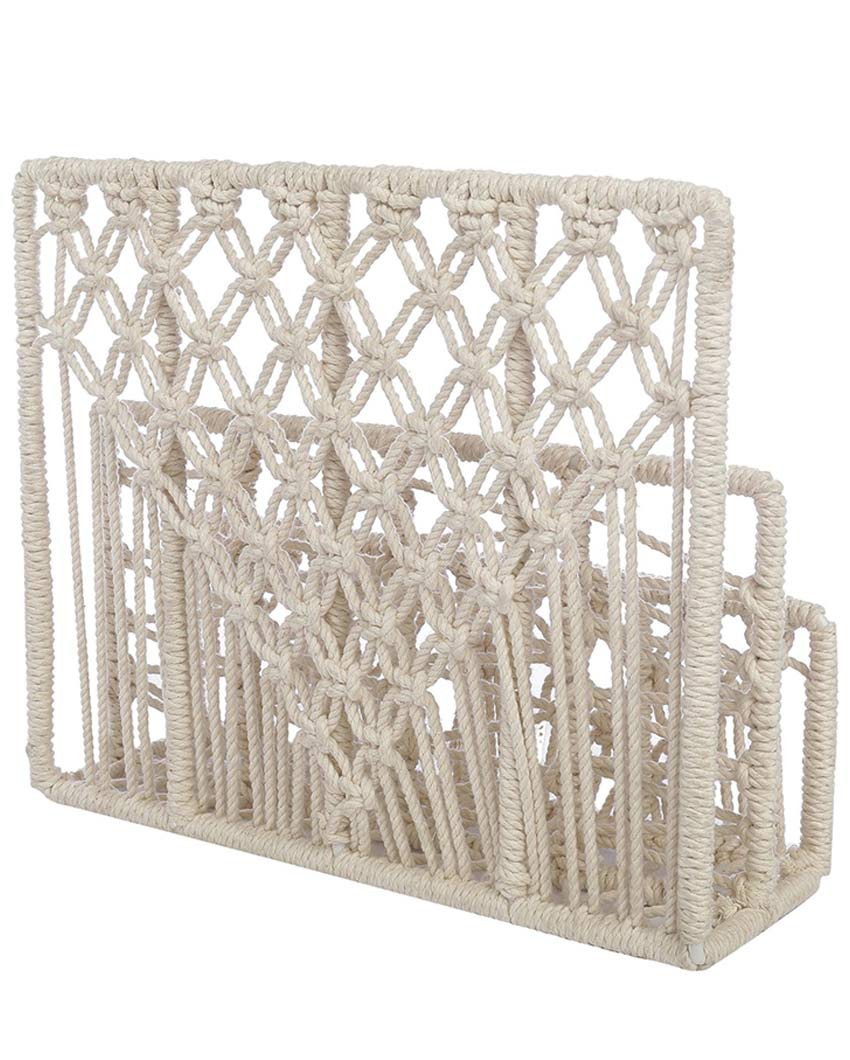 Durable Macrame Multi Organizer for Home & Office | 12 x 4 x 10 inches