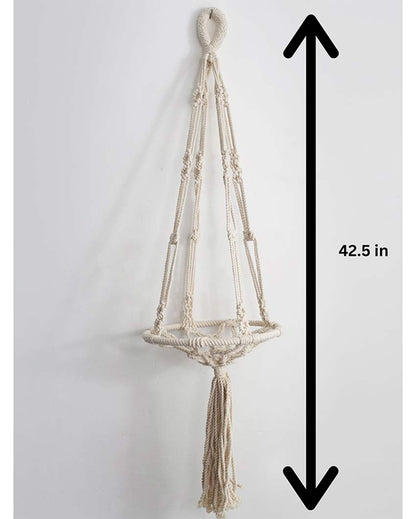 Beautiful White Shade Macrame Bohemian Wall Hanging | 43 inches