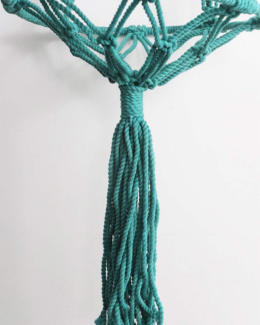 Elegant Blue Shade Macrame Bohemian Hanging Planter | 11 x 43 inches