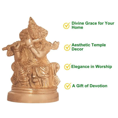 Beautiful Lord Krishna Idol Murti Statue | 3x2 Inch Default Title