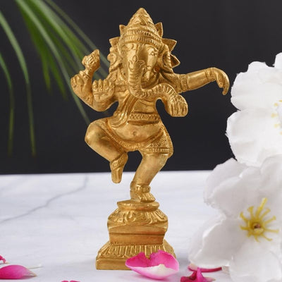 Dancing Lord Ganesha Idol Murti Statue | 5x1 Inch Default Title