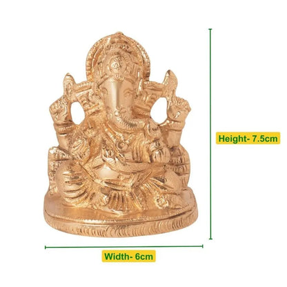 Golden Lord Ganesha Idol Murti Statue | 3x2 Inch Default Title