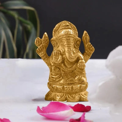 Smiling Lord Ganesha Idol Murti Statue | 2x2 Inch Default Title