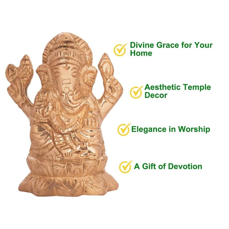 Smiling Lord Ganesha Idol Murti Statue | 2x2 Inch Default Title