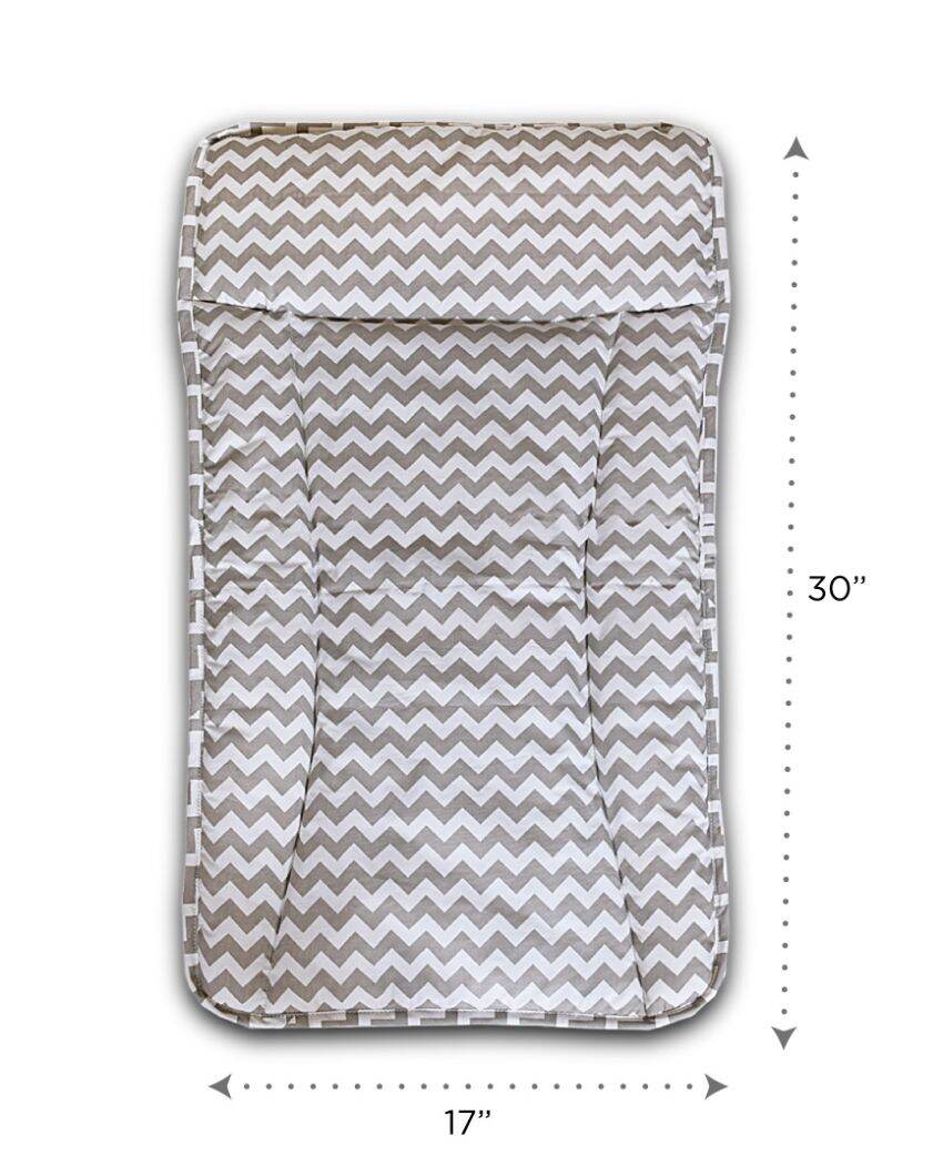 Chevron Grey Cotton Changing Mat | 30 x 17 inches