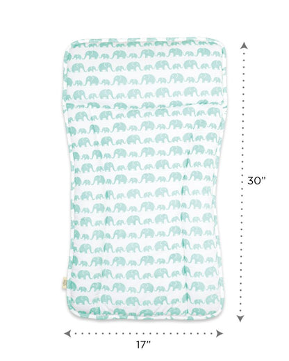 Elephant Printed Cotton Parade Changing Mat | 30 x 17 inches