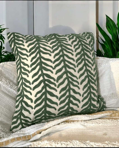 Mystical Midnight Fern Tufted Cushion Cover | 18 x 18 inches