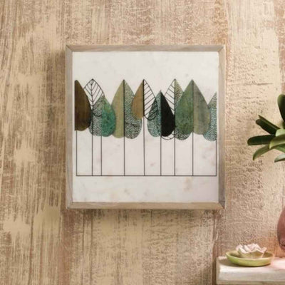 Modern Tropical Vibes Marble Wall Art | 10 x 10 inches