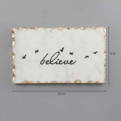 Classic Believe Marble Wall Art | 6 x 10 inches