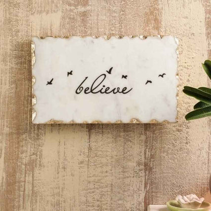 Classic Believe Marble Wall Art | 6 x 10 inches