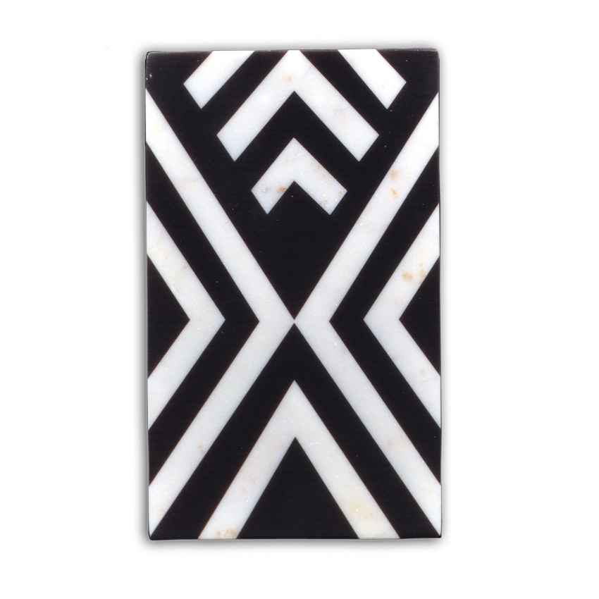 Bold Black Geometric Marble Wall Art | 8 x 12 inches