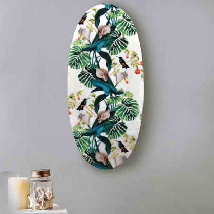 Vibrant Birds Paradise Marble Wall Art | 7 x 16 inches