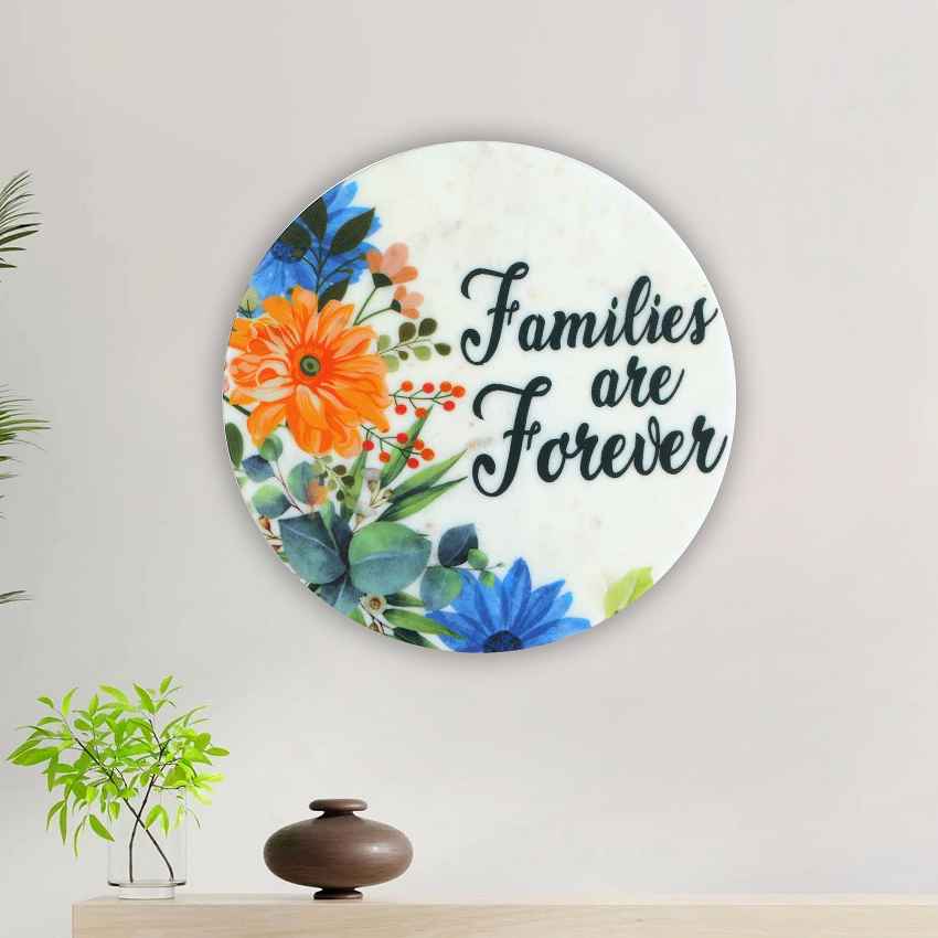 Trendy Families Are Forever Marble wall Art | 10 x 10 inches