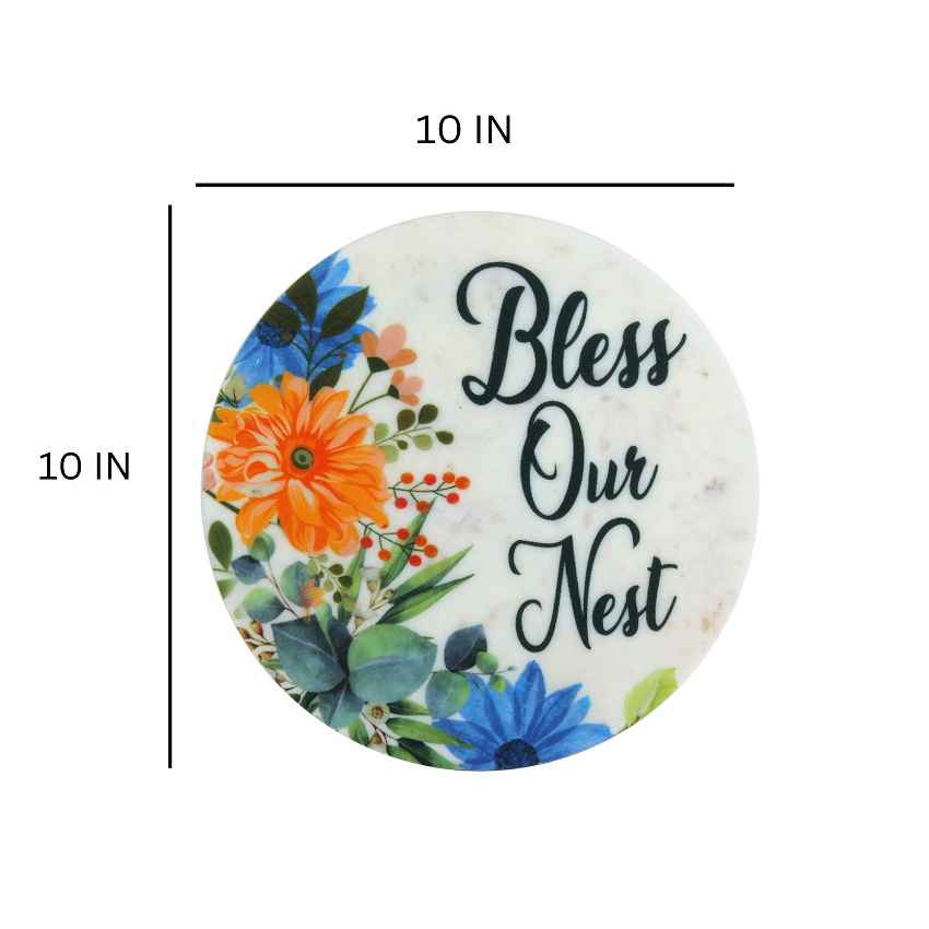 Pure Bless Our Nest Marble Wall Art | 10 x 10 inches