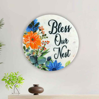 Pure Bless Our Nest Marble Wall Art | 10 x 10 inches