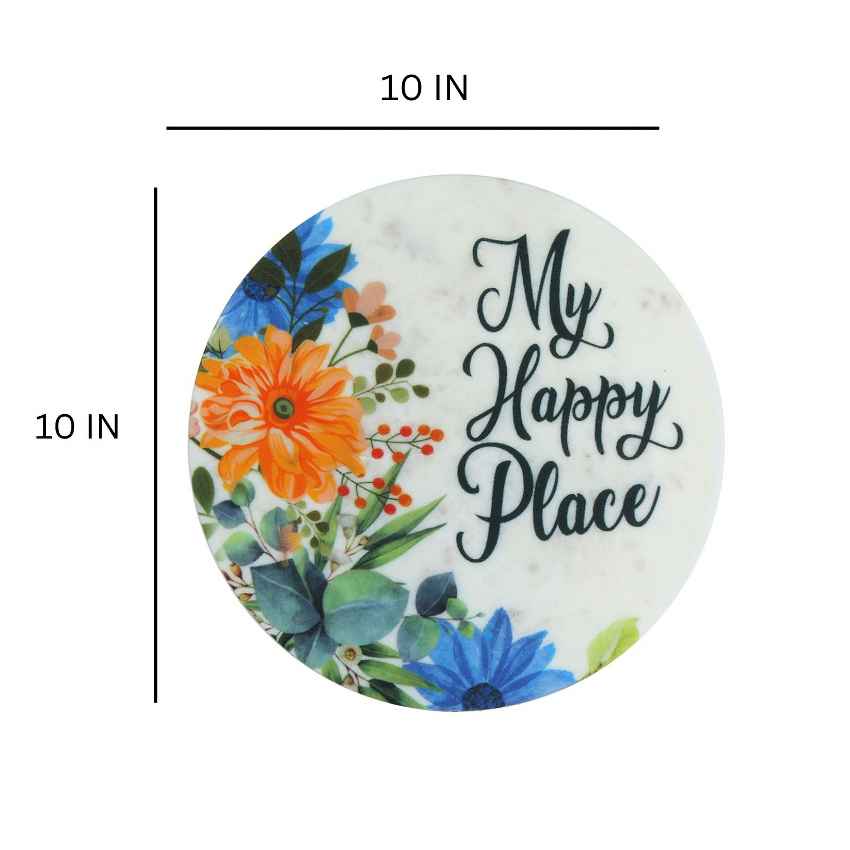 Luxurious My Happy Place Marble Wall Art | 10 x 10 inches