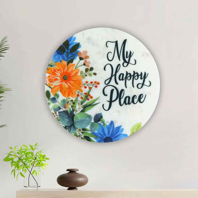 Luxurious My Happy Place Marble Wall Art | 10 x 10 inches