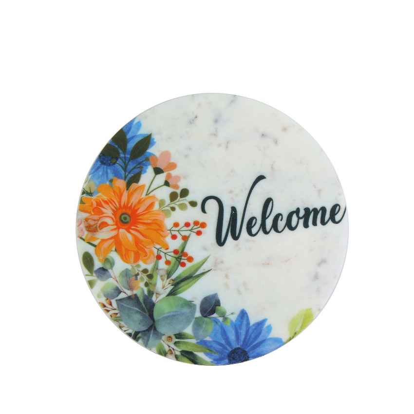 Welcome Marble Wall Art | 10 x 10 inches