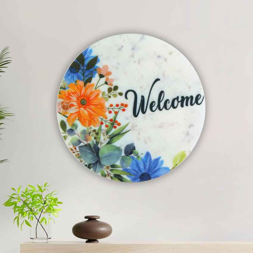 Welcome Marble Wall Art | 10 x 10 inches